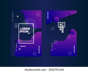 Purple geometric background. Composition of fluid geometric shapes.