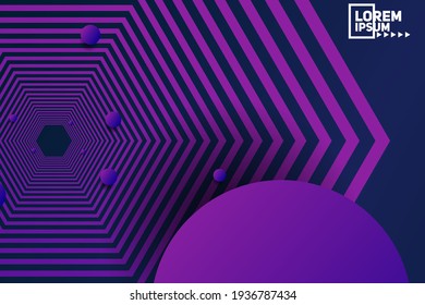 Purple geometric background. Composition of fluid geometric shapes.