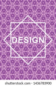 Purple geometric background, pattern for gift card or cover
