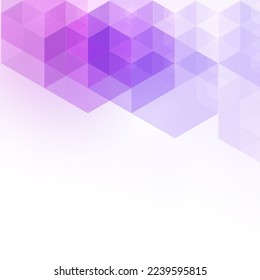 Fondo geométrico púrpura. Ilustración vectorial. estilo poligonal. Hexagons.