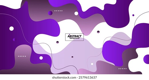 Purple geometric business banner design. Creative banner design with wave and line shape as template. Simple horizontal banner. Vector Eps10