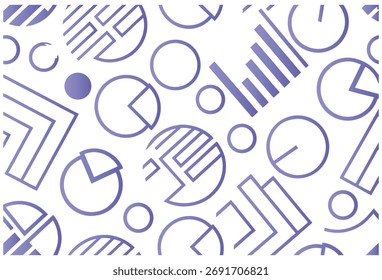 Lila geometrische Linie und Form Doodle Muster Vektorhintergrund