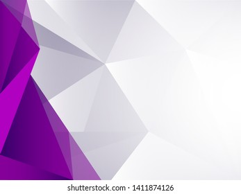 Purple geometric low poly style wallpaper design. Template for cover or presentation background