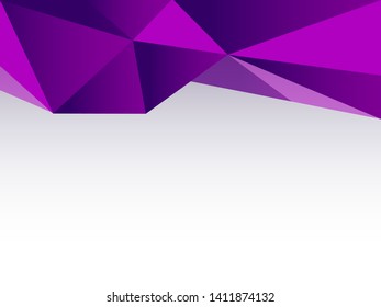 Purple geometric low poly style wallpaper design. Template for cover or presentation background