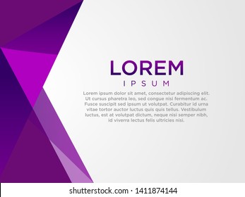 Purple geometric low poly style wallpaper design. Template for cover or presentation background