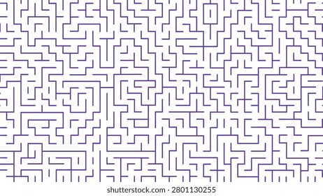 Purple geometric maze pattern background featuring a seamless labyrinth design. Vector EPS.