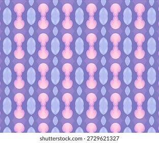 Padrão sem costura geométrico roxo com formas abstratas, tons pastel, simetria moderna, fundo repetitivo, textura decorativa ideal para papel de parede e branding.