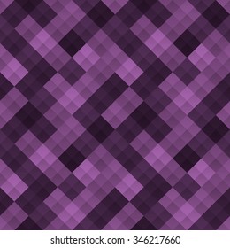 Purple geometric seamless pattern of squares. Vector illustration.