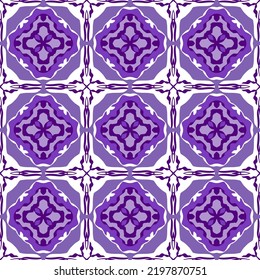 Purple Geometric Seamless Pattern with Tribal Shape. Pink Red Pattern designed in Ikat, Aztec, Moroccan, Turkey, Luxury Arabic Style. Ideal for Fabric Garment, Tiles, Wallpaper. Vector Illustration.