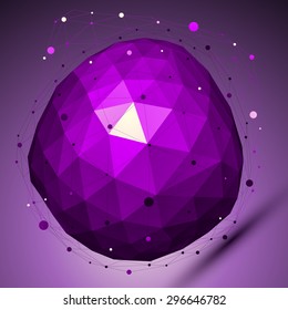Vector geométrico púrpura abstracto 3D de fondo de entramado complicado, lilac deforme ilustración de gema conceptual.