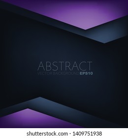 Purple geometric vector background overlap layer on dark background