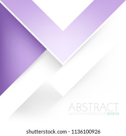 Purple geometric vector background with triangle element overlap layer on white space for text and background design