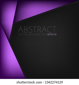 Purple geometric vector background triangle element with dark space for background design