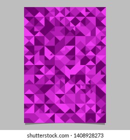 Purple geometrical abstract triangle tile page template design - violet vector brochure graphic