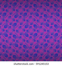 Purple geometrical seamless pattern in organic style. Vector background. Clean tessellated repeatable backdrop.