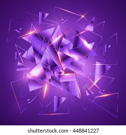 Purple geometry design abstract concept pattern origami. Vector illustation.