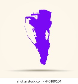 Purple Gibraltar Map Illustration