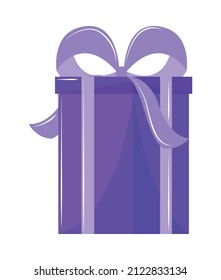 purple gift box icon isolated