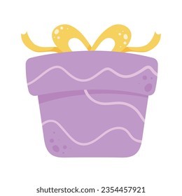 purple gift box over white