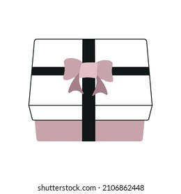 Purple gift box with ribbon and bow