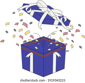 Purple gift box with white background