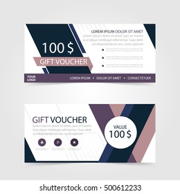 Purple Gift voucher template with colorful pattern,cute gift voucher certificate coupon design template,Collection gift certificate 