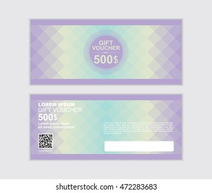 purple gift voucher vector design template 