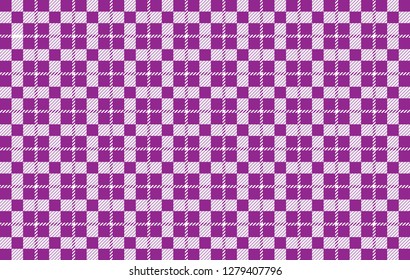 Purple Gingham pattern. Texture from rhombus for - plaid, tablecloths,shirts,dresses,paper,bedding,blankets,quilts and other textile products.Vector illustration. - Vector