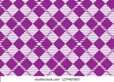 Purple Gingham pattern. Texture from rhombus for - plaid, tablecloths,shirts,dresses,paper,bedding,blankets,quilts and other textile products.Vector illustration. - Vector