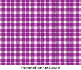 Purple Gingham pattern. Texture from rhombus/squares for - plaid, tablecloths, clothes, shirts, dresses, paper, bedding, blankets, quilts and other textile products. Vector illustration.