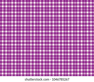 Purple Gingham pattern. Texture from rhombus/squares for - plaid, tablecloths, clothes, shirts, dresses, paper, bedding, blankets, quilts and other textile products. Vector illustration.