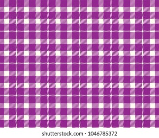 Purple Gingham pattern. Texture from rhombus/squares for - plaid, tablecloths, clothes, shirts, dresses, paper, bedding, blankets, quilts and other textile products. Vector illustration.
