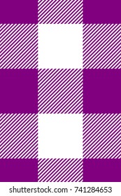 Purple Gingham pattern. Texture from rhombus/squares for - plaid, tablecloths, clothes, shirts, dresses, paper, bedding, blankets, quilts and other textile products. Vector illustration.