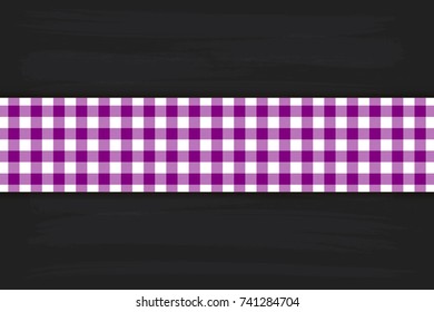 Purple Gingham pattern. Texture from rhombus/squares for - plaid, tablecloths, clothes, shirts, dresses, paper, bedding, blankets, quilts and other textile products. Vector illustration.