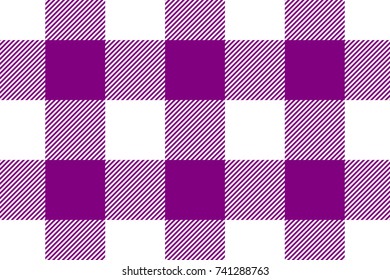 Purple Gingham pattern. Texture from rhombus/squares for - plaid, tablecloths, clothes, shirts, dresses, paper, bedding, blankets, quilts and other textile products. Vector illustration.