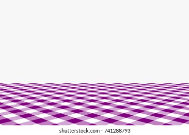 Purple Gingham pattern. Texture from rhombus/squares for - plaid, tablecloths, clothes, shirts, dresses, paper, bedding, blankets, quilts and other textile products. Vector illustration.