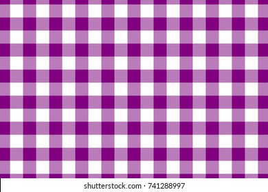 Purple Gingham pattern. Texture from rhombus/squares for - plaid, tablecloths, clothes, shirts, dresses, paper, bedding, blankets, quilts and other textile products. Vector illustration.