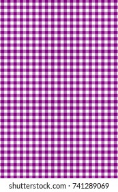 Purple Gingham pattern. Texture from rhombus/squares for - plaid, tablecloths, clothes, shirts, dresses, paper, bedding, blankets, quilts and other textile products. Vector illustration.