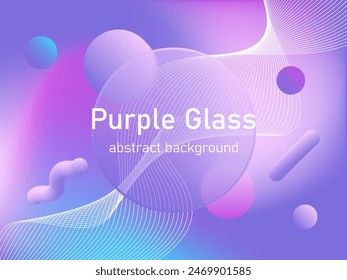 purple glass geometric gradient background for presentation, digital design, beauty branding, and social advertising