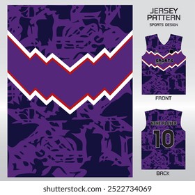 purple glass lightning pattern design, illustration, textile background for sports t-shirt, football jersey shirt mockup for football club. consistent front view