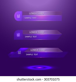 purple glass lower third - vector illustration