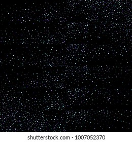 Purple glitter elements, stars shiny confetti. Scattered little, sparkling, flashing ultra violet, Random tiny stellar falling on black background. New Year, Christmas background. Vector illustration.