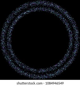 Purple glitter elements, stars shiny confetti. Scattered little, sparkling, flashing ultra violet, Random tiny stellar falling on black background. New Year, Christmas background. Vector illustration.