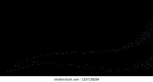 Purple glitter elements, stars shiny confetti. Scattered little, sparkling, flashing ultra violet, Random tiny stellar falling on black background. New Year, Christmas background. Vector illustration.