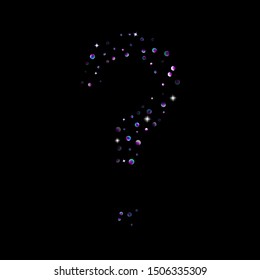 Purple glitter elements, stars shiny confetti. Scattered little, sparkling, flashing ultra violet, Random tiny stellar falling on black background. New Year, Christmas background. Vector illustration.