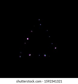 Purple glitter elements, stars shiny confetti. Scattered little, sparkling, flashing ultra violet, Random tiny stellar falling on black background. New Year, Christmas background. Vector illustration.