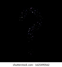 Purple glitter elements, stars shiny confetti. Scattered little, sparkling, flashing ultra violet, Random tiny stellar falling on black background. New Year, Christmas background. Vector illustration.