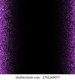 purple glitter sparkle confetti explosion background or party invite for happy birthday frame, wedding border, Valentine’s Day love beauty, Christmas card or new years eve fireworks burst