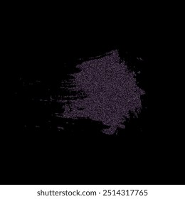 Purple glitter splashes, shiny star dust explosion, shimmer spray effect, festive holiday particles isolated on a dark background. Vector illustration.