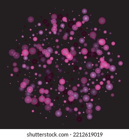 Purple Glitter Vector Texture on a Black. Pink Glow Pattern. Golden Christmas and New Year Snow. Golden Explosion of Confetti. Star Dust. Abstract Flicker Background with a Party Lights Design.